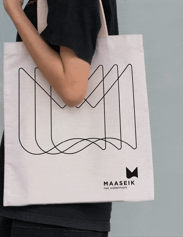 Katoenen boodschappentas met Maaseik logo ontwerp