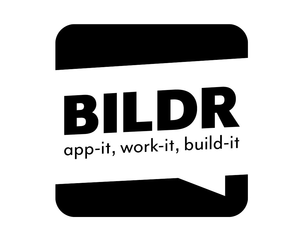 BILDR logo, app-it, work-it, build-it.