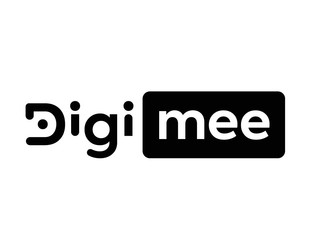 Digi mee bedrijfslogo zwart-wit