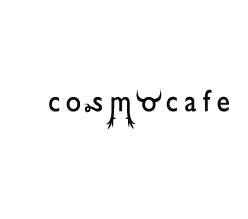 Logo van Cosmo Cafe met unieke letters.