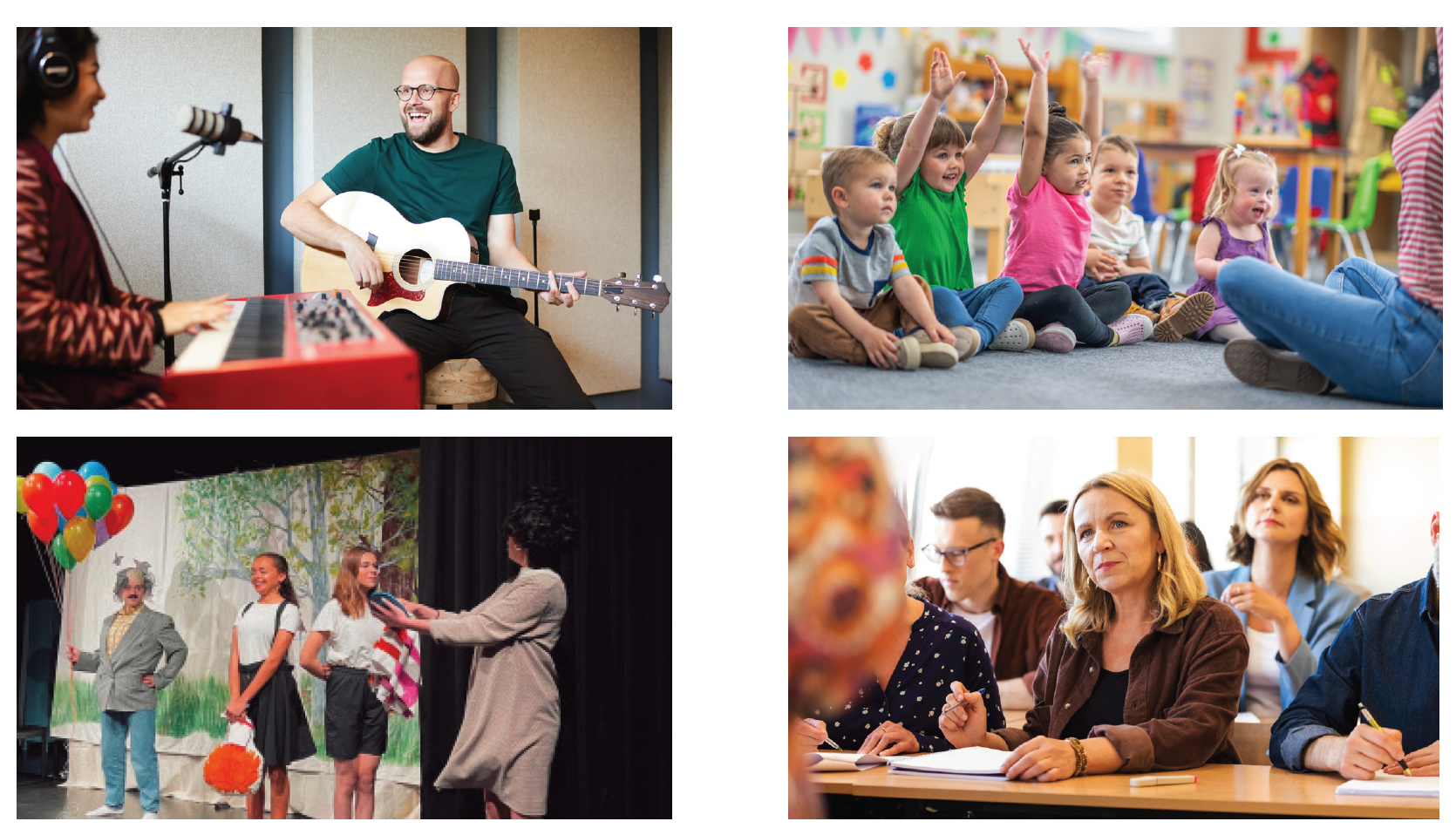 Verschillende activiteiten: muziek, kinderen, theater, volwassenen onderwijs.